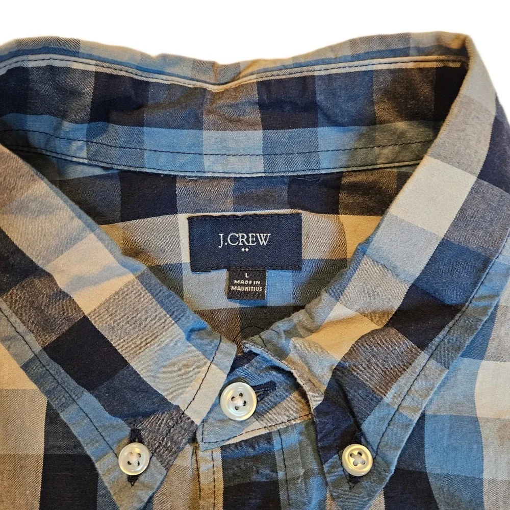 J.Crew Size Large‎ Blue Plaid Button-Up Shirt